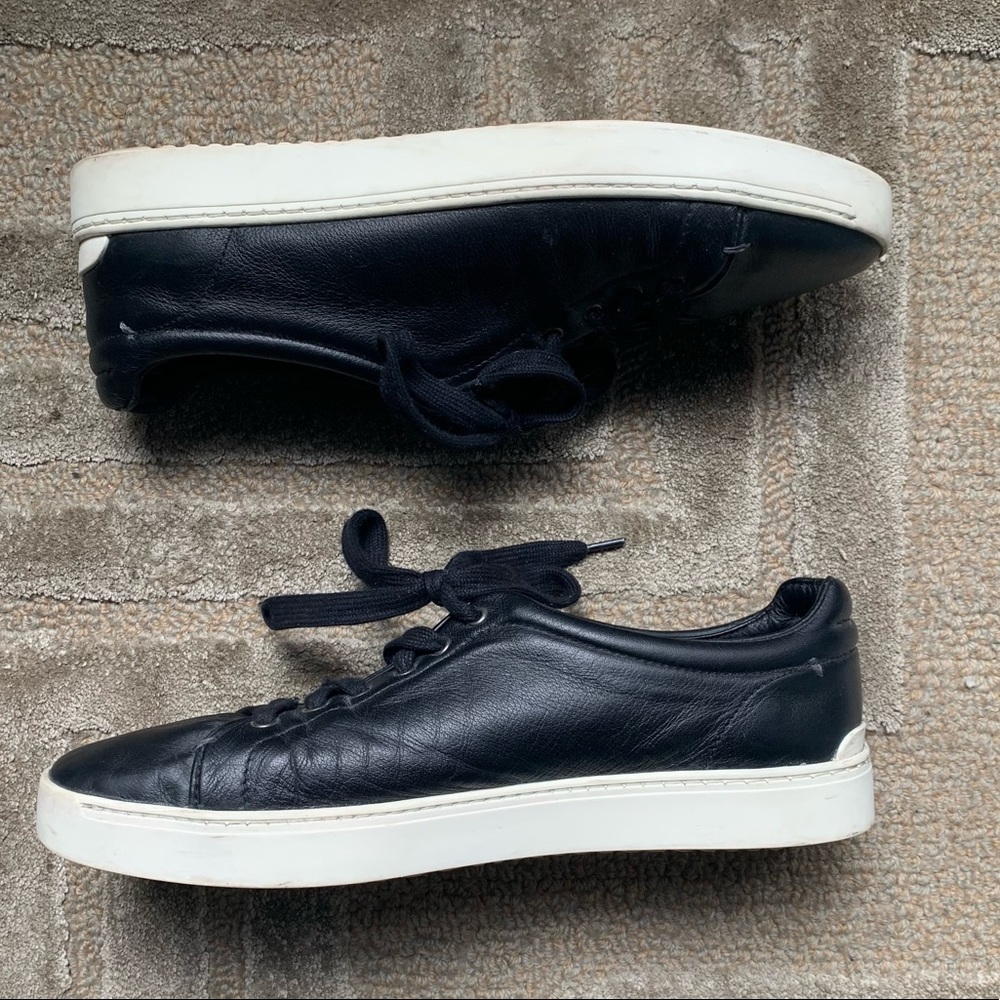 RAG & BONE - Leather lace up sneakers Black, 10.5